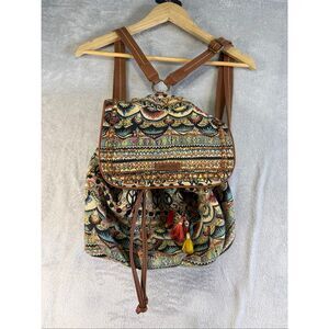 Sakroots Elephant Boho Jute Cotton Backpack